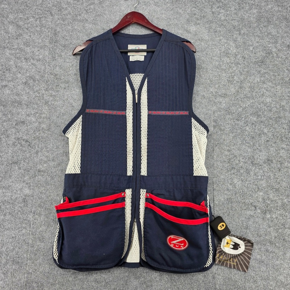 Castellani Zoli Z-Gun Shooting Vest Mens 44 Navy Blue Mesh Skeet Trap Italy